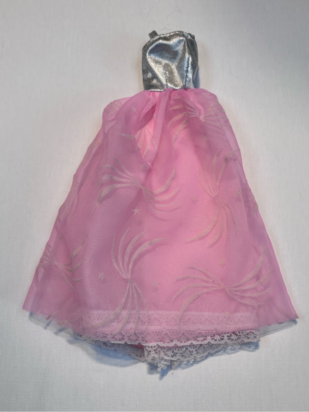 Vintage 90s Fashion Corner Pink & Silver Doll Dress (Lucky Ind.)